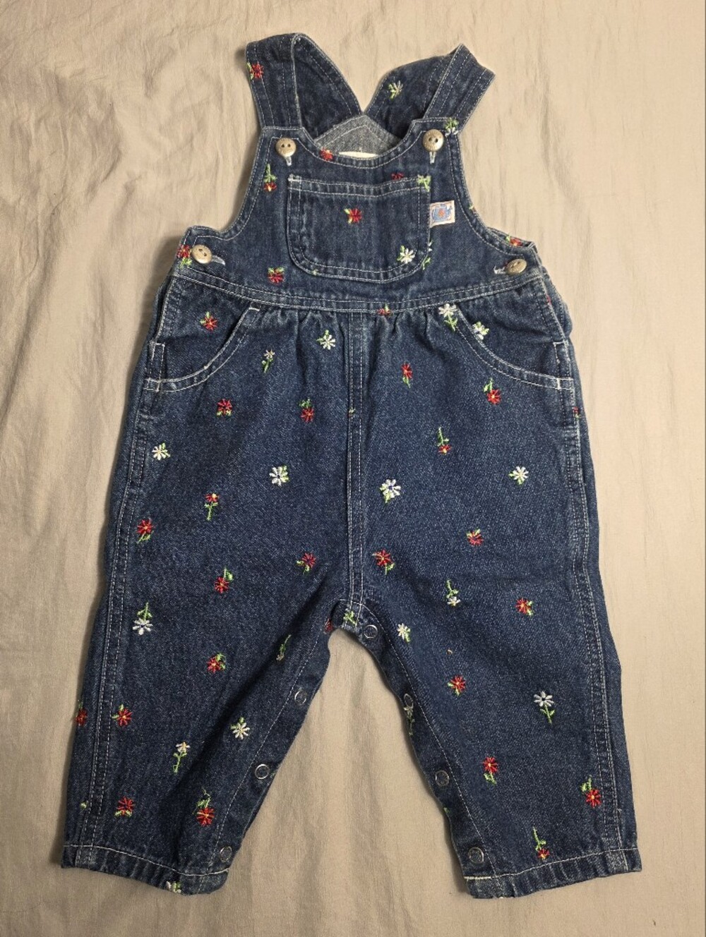 Vintage 2000s Carters Floral Embroidered Overalls
